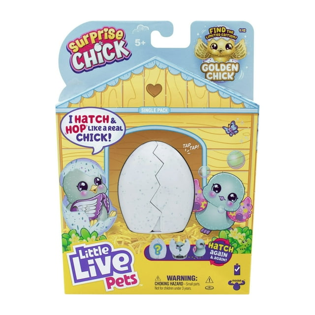Little Live Pets: Blue Hatch & Chirp Chick: Interactive Egg with Realistic Sounds and Action, Ages 5+