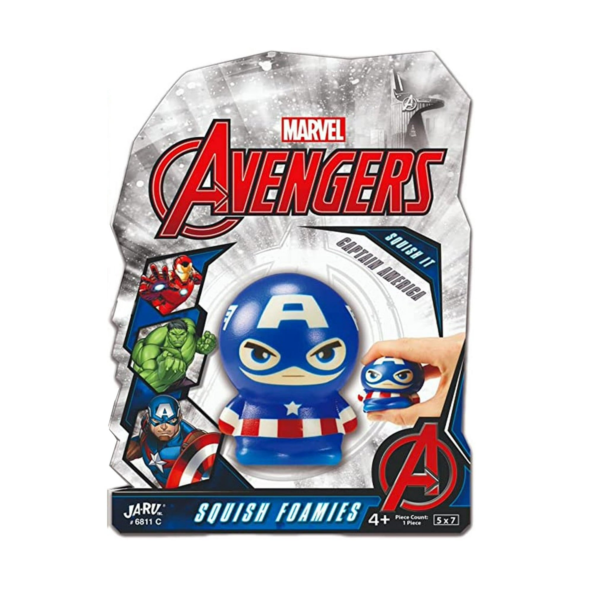Marvel Avengers Foamies, Squishy Foam Super Heroes, Squishy Captain America, For Ages 4 Years Old & Up