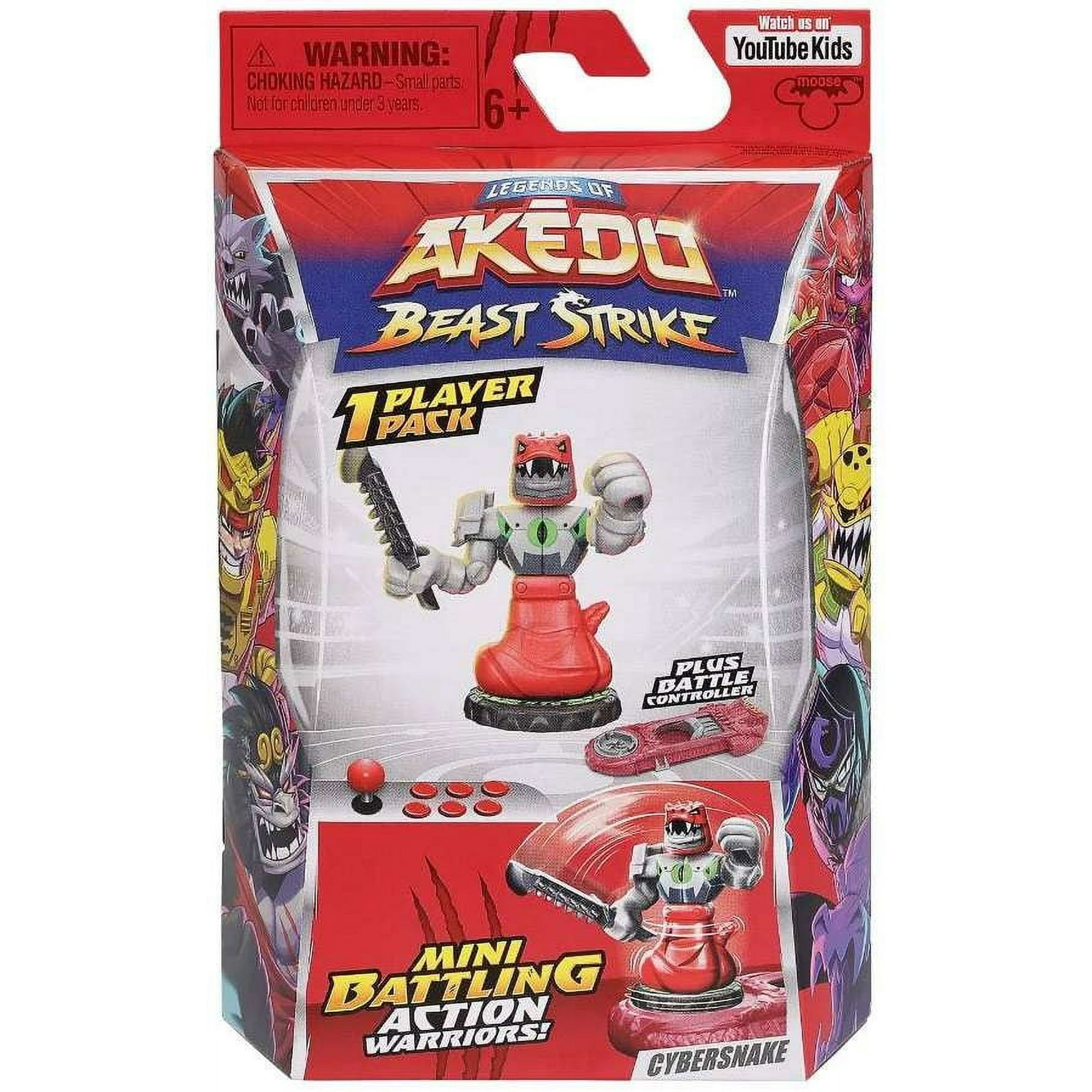 Moose Toys Legends of Akedo Cybersnake Collectible Mini Action Figure, Multicolor, Ages 6+