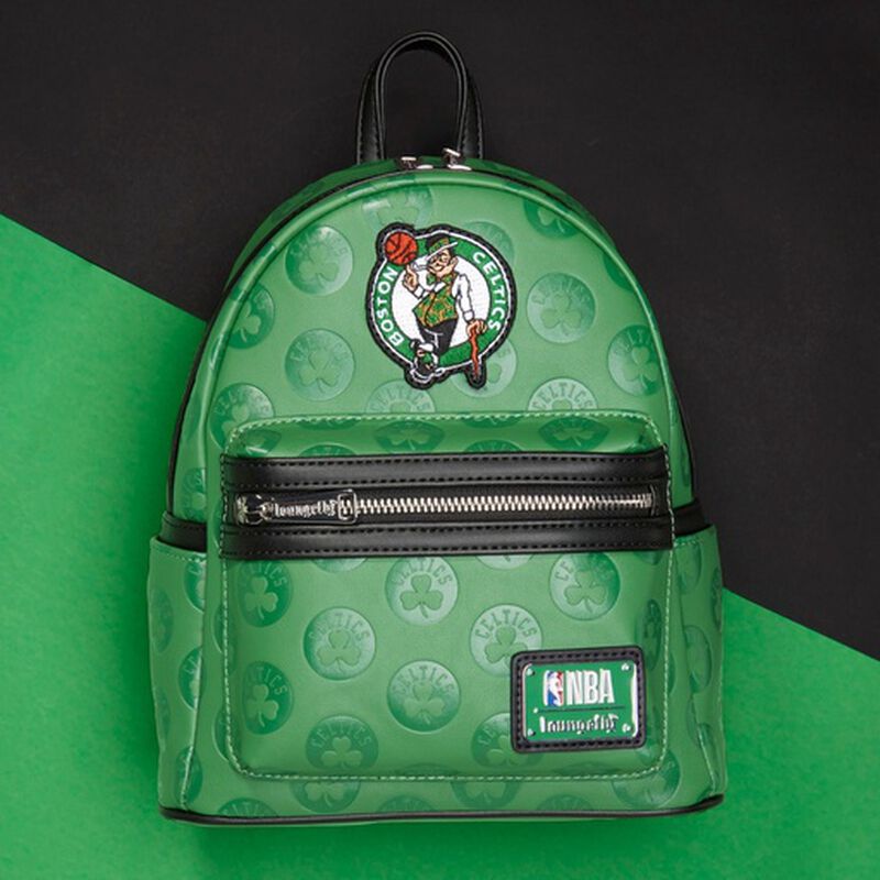 Loungefly: NBA Boston Celtics Logo Mini Backpack – Stylish, Compact Design with Iconic Team Branding