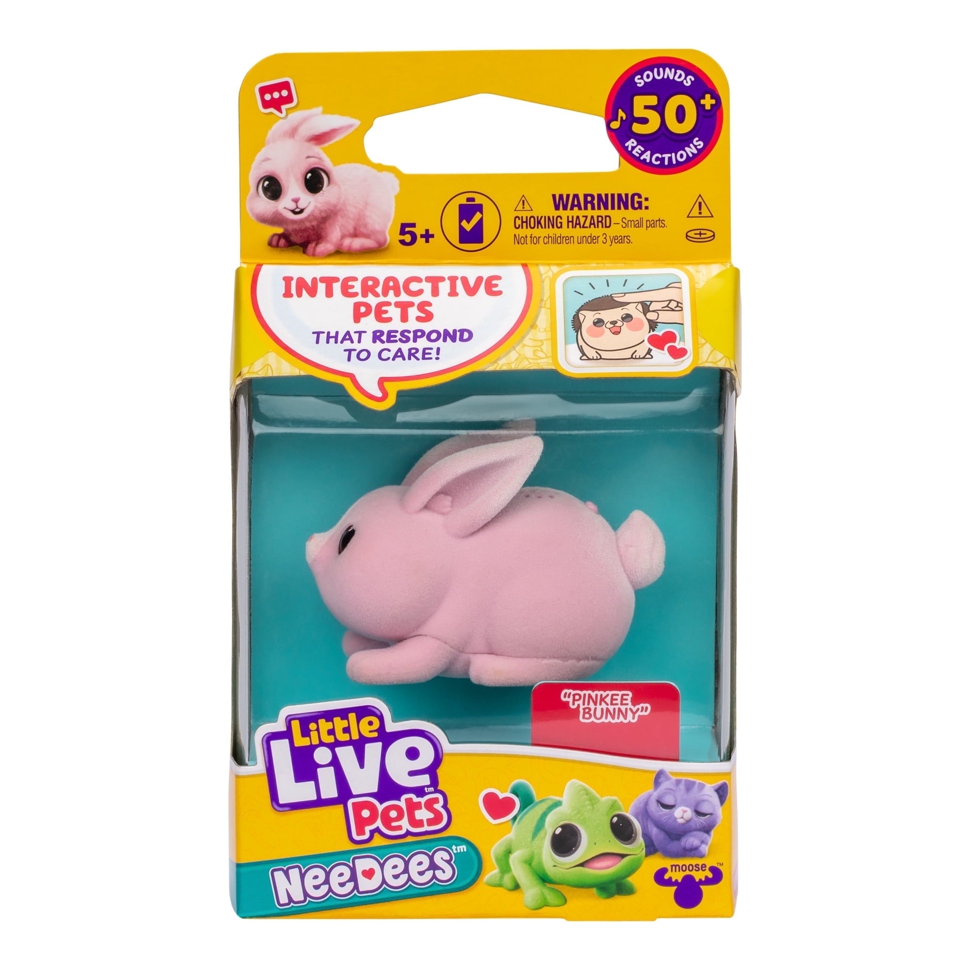 NeeDees By Little Live Pets, Electric Miniature Pet Toy, Pinkee Bunny, Perfect For Ages 5 & Up, Contains Batteries