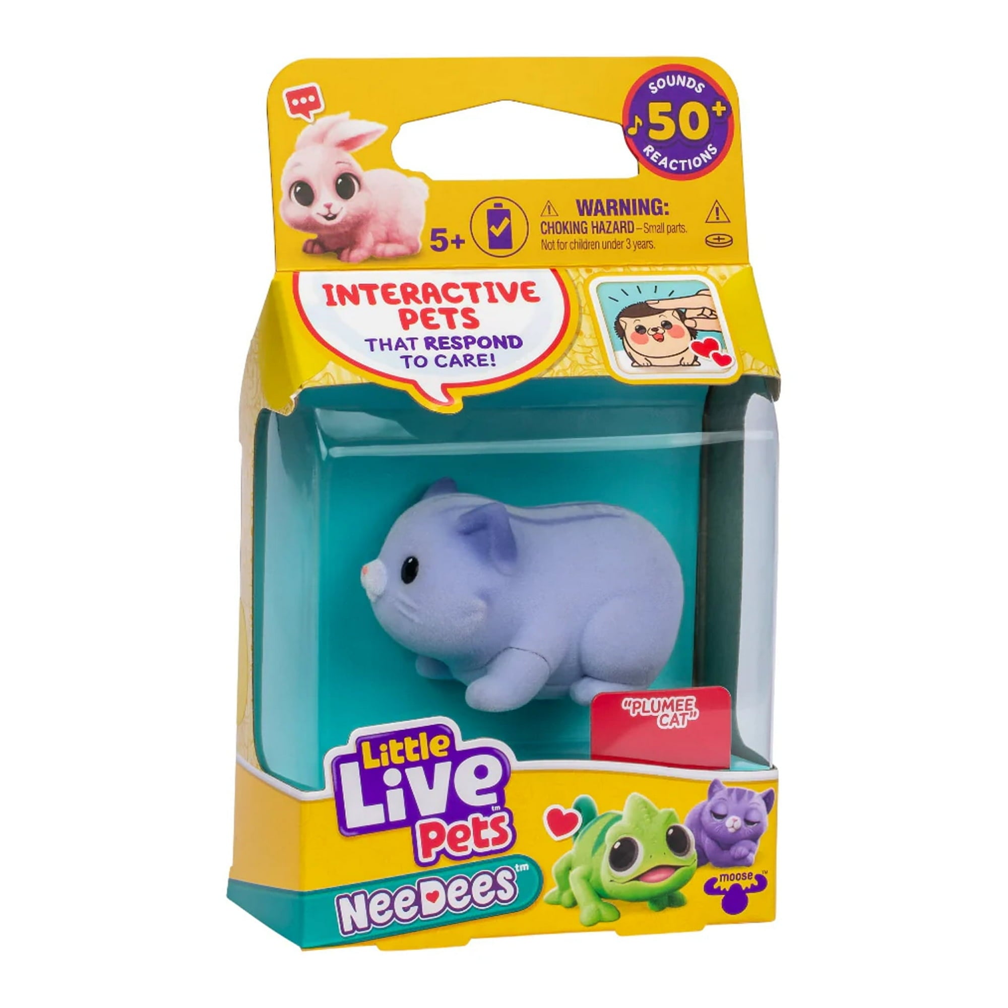 NeeDees By Little Live Pets, Electric Miniature Pet Toy, Plumee Cat, Perfect For Ages 5 & Up, Contains Batteries