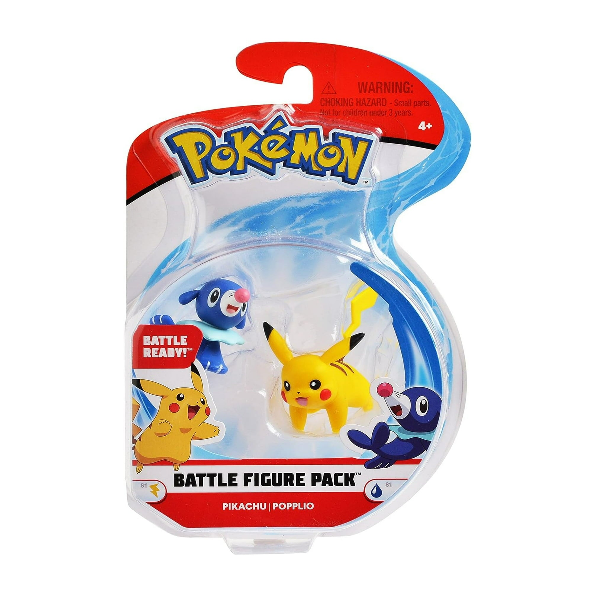 Pokemon Series 1 Pikachu & Popplio Articulated Battle Mini Action Figures