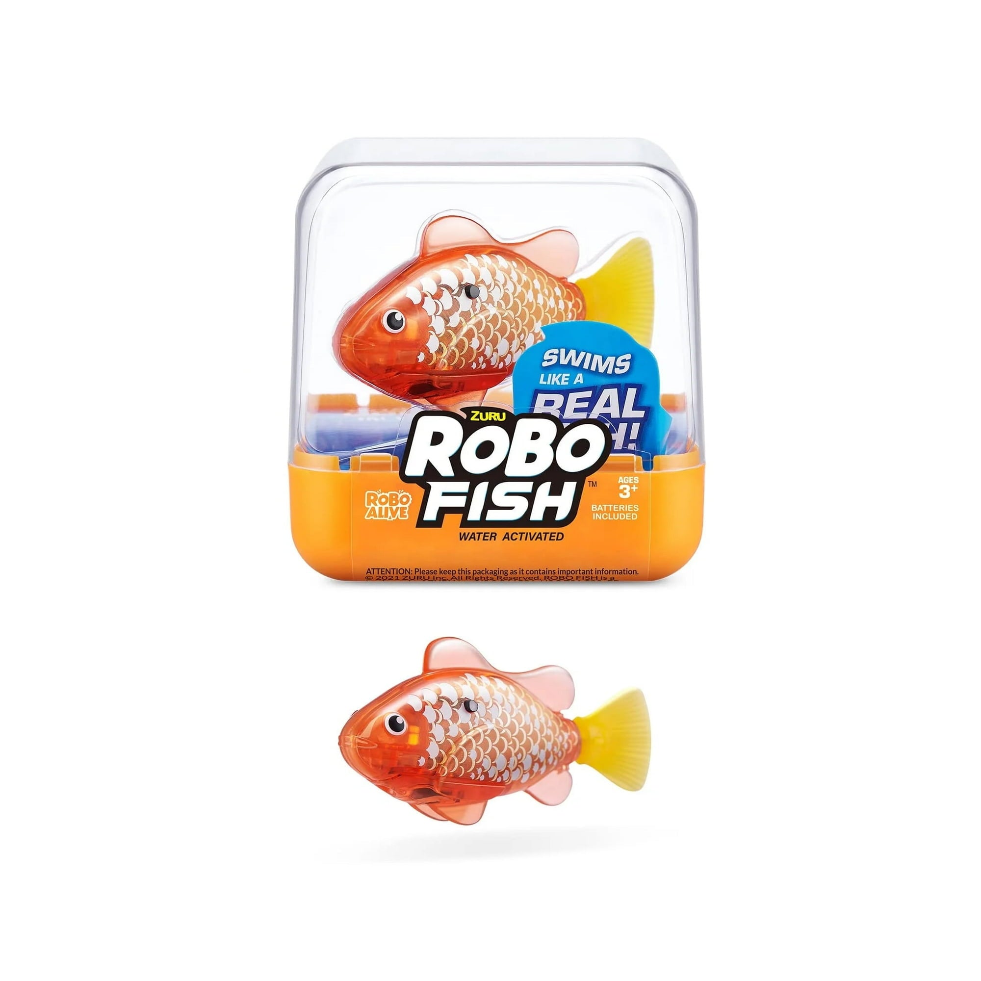 Robo Alive Electronic Interactive Fish Orange With White Polka Dots by ZURU