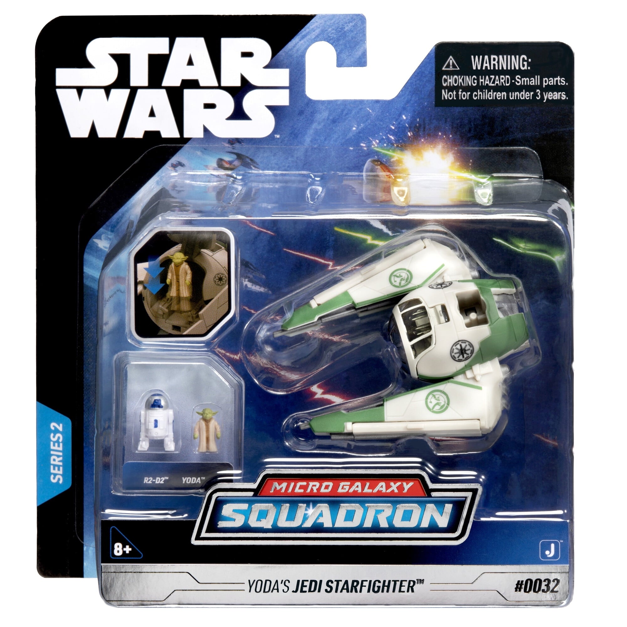 STAR WARS Micro Galaxy Squadron Yoda's Jedi Starfighter - 3 inch Light Armor Class Vehicle with 1 inch Yoda and R2-D2 Micro Figure Accessories