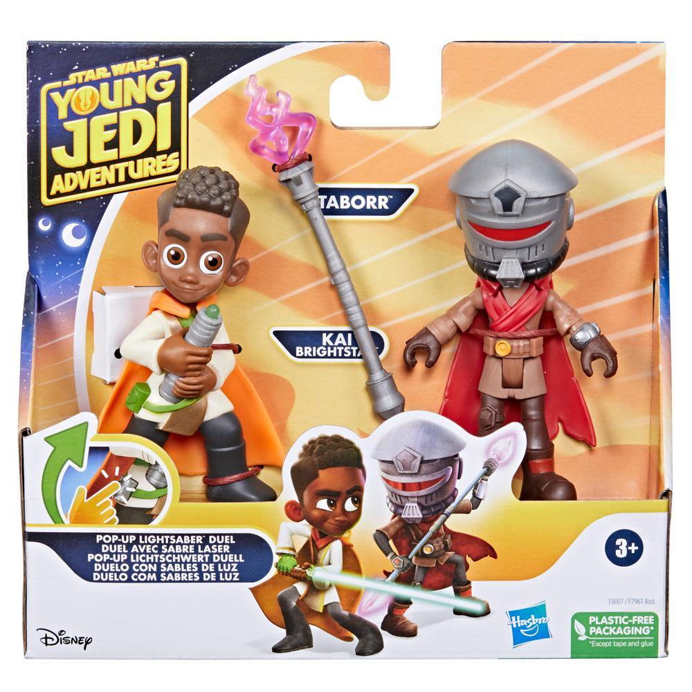 Star Wars Pop-Up Lightsaber Duel Kai & Taborr Action Figures, Star Wars Preschool Toys (4")