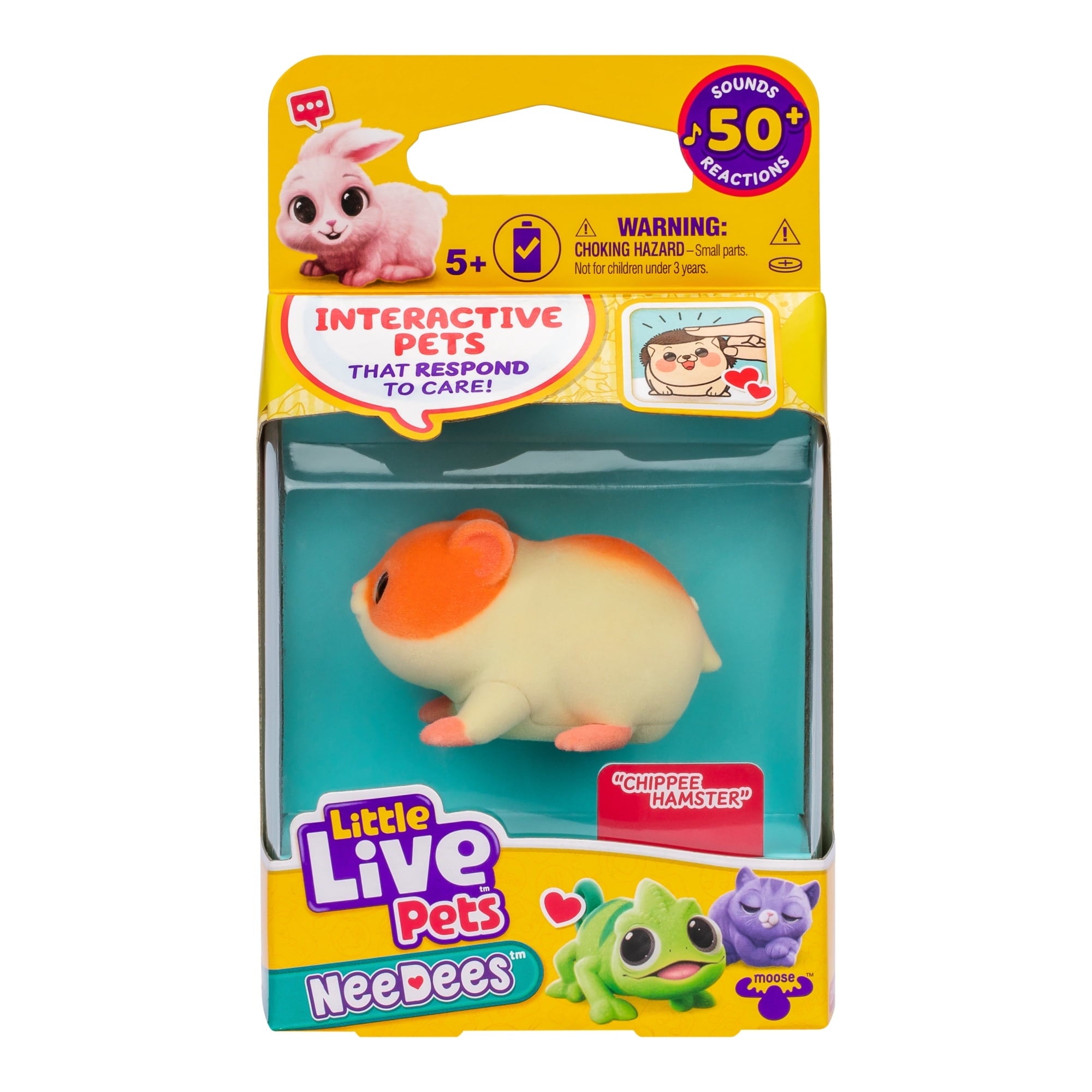 NeeDees By Little Live Pets, Electric Miniature Pet Toy, Chippee Hamster, Perfect For Ages 5 & Up, Contains Batteries