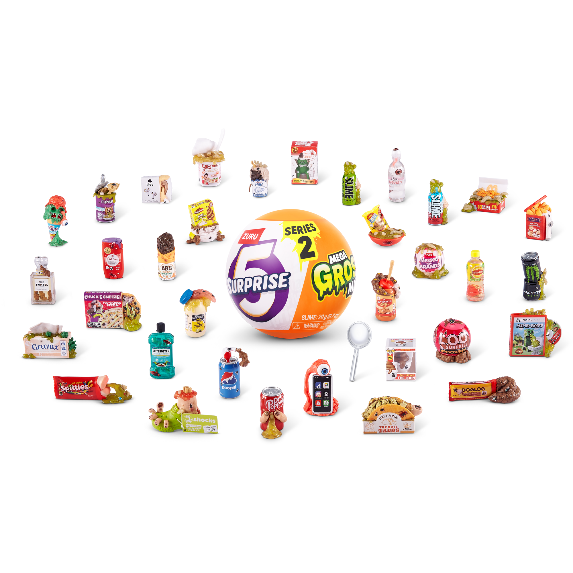 5 Surprise Mega Gross Minis Series 2 by ZURU, Novelty Unbox Surprise, Slime, Ages 3+, One Pack