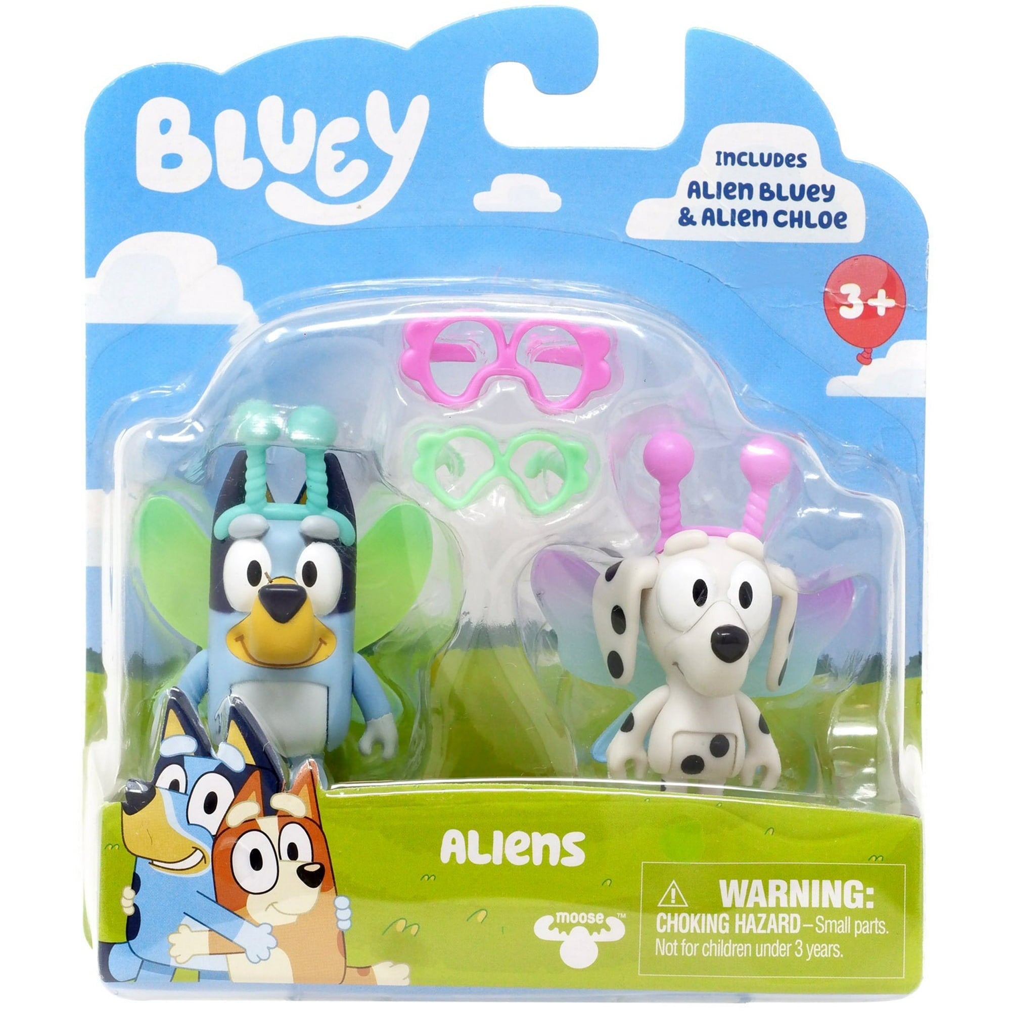 Bluey Series 10 Figure Pack, Bluey Aliens, Includes Accessories, Alien Bluey & Alien Chloe, Perfect For Ages 3 & Up