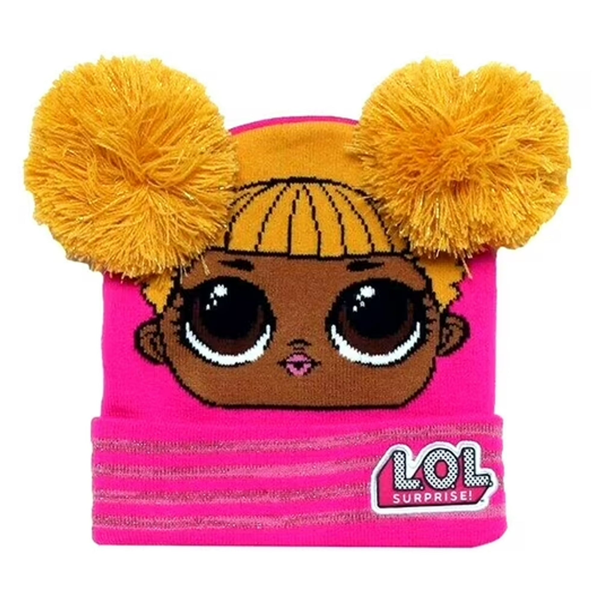 LOL Surprise! Queen Bee Kids Beanie Hat Pom-Pom Texting Gloves 2-Piece Set
