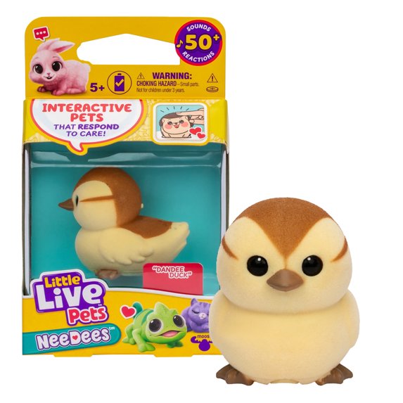NeeDees By Little Live Pets, Electric Miniature Pet Toy, Dandee Duck, Perfect For Ages 5 & Up, Contains Batteries