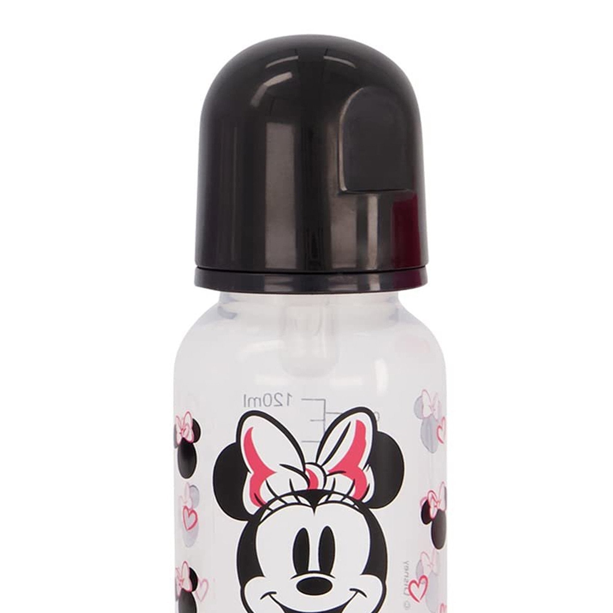 Disney Baby Minnie Mouse Black & White Hearts Minnie 5 oz Baby Bottle