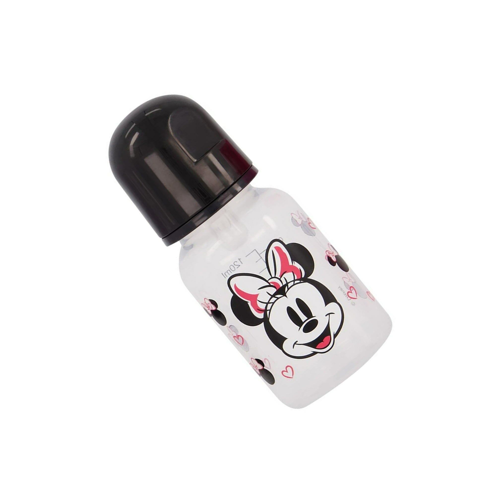 Disney Baby Minnie Mouse Black & White Hearts Minnie 5 oz Baby Bottle
