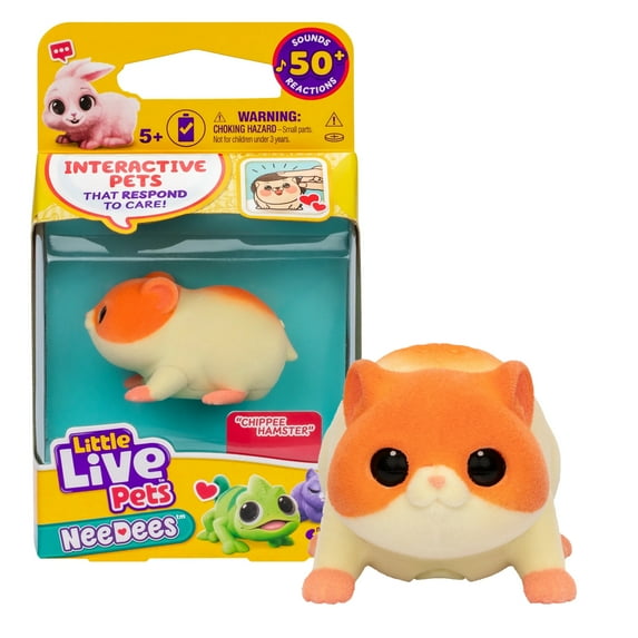NeeDees By Little Live Pets, Electric Miniature Pet Toy, Chippee Hamster, Perfect For Ages 5 & Up, Contains Batteries