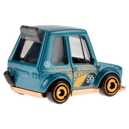 Hot Wheels Tooned Volkswagen Golf MK1 1:64 Scale Die-Cast Toy Vehicle Turquoise- & Copper-Colored Deco