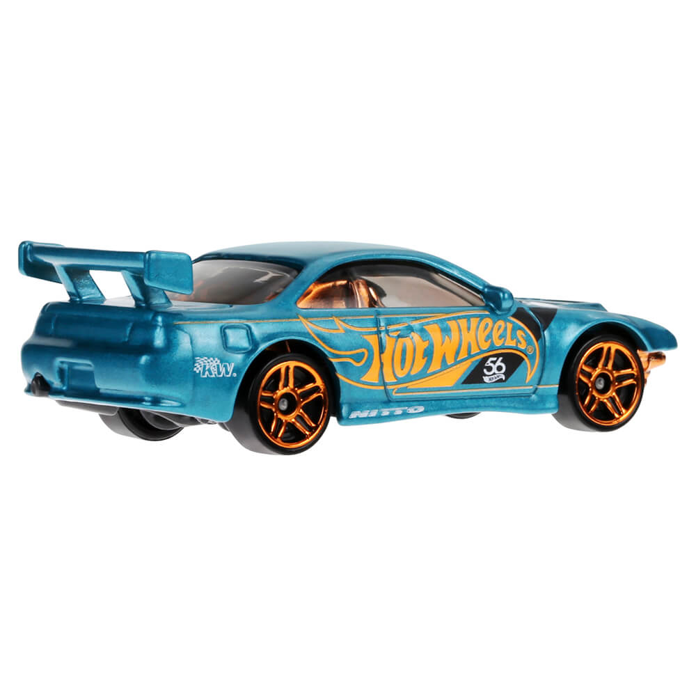 Hot Wheels Nissan Silvia (S14) Drift 1:64 Scale Die-Cast Toy Vehicle Turquoise- & Copper-Colored Deco