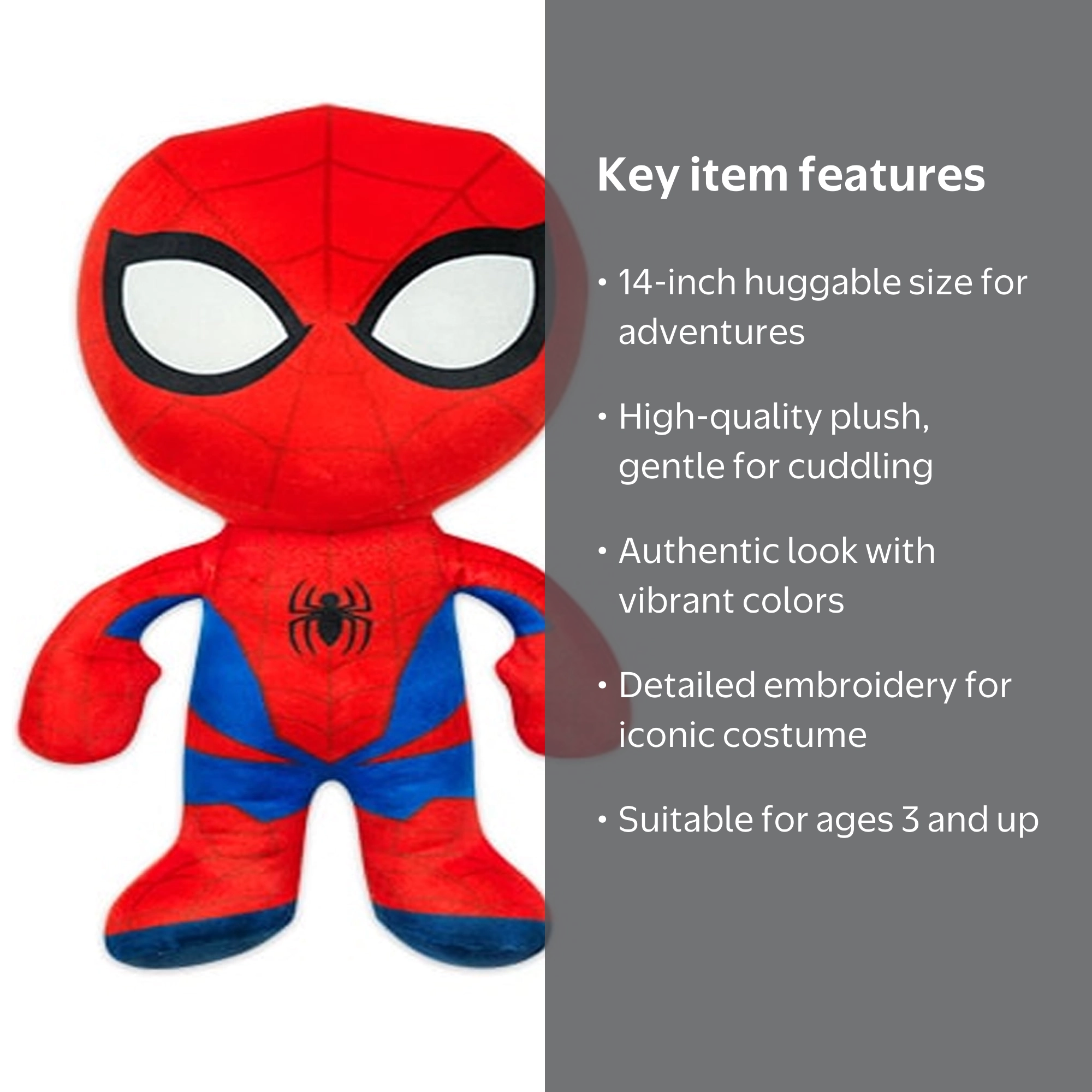 Marvel's Spider-Man Character 14 Inch Plush Toy, Classic Spider-Man, For Ages 3 And Up