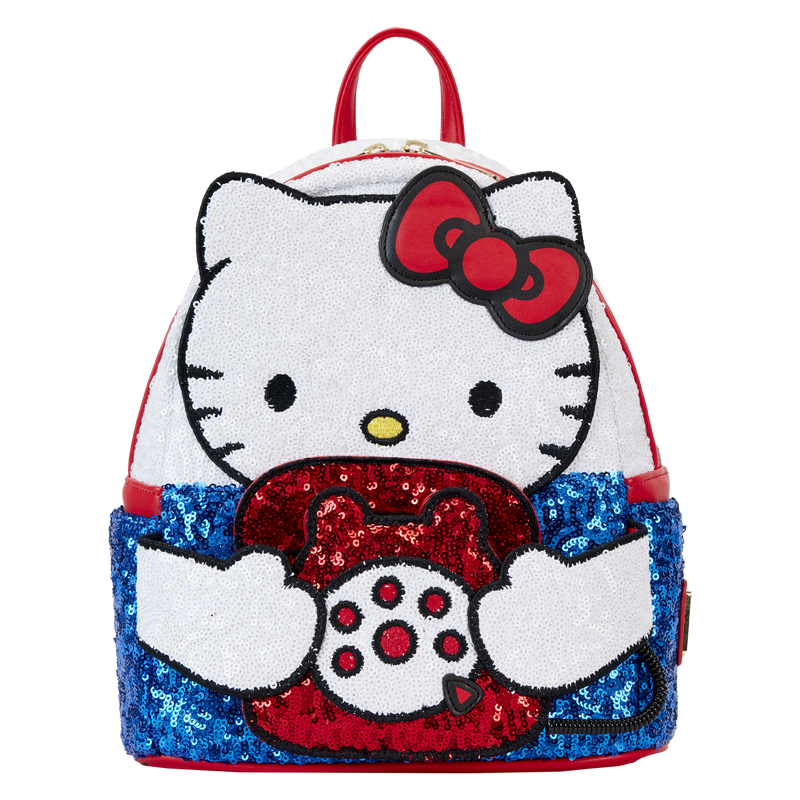 Loungefly: Sanrio Hello Kitty 50th Anniversary Sequin Phone Mini Backpack – Stylish, Compact Design