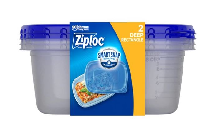 Ziploc Brand, Food Storage Containers with Lids, Smart Snap Technology, Freezer, Microwave, Large Rectangle, 2 ct - 3 Pack Bundle