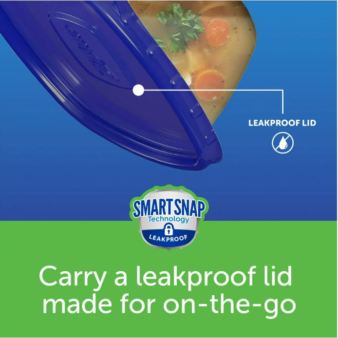 Ziploc Brand, Food Storage Containers with Lids, Smart Snap Technology, Freezer, Microwave, Large Rectangle, 2 ct - 3 Pack Bundle