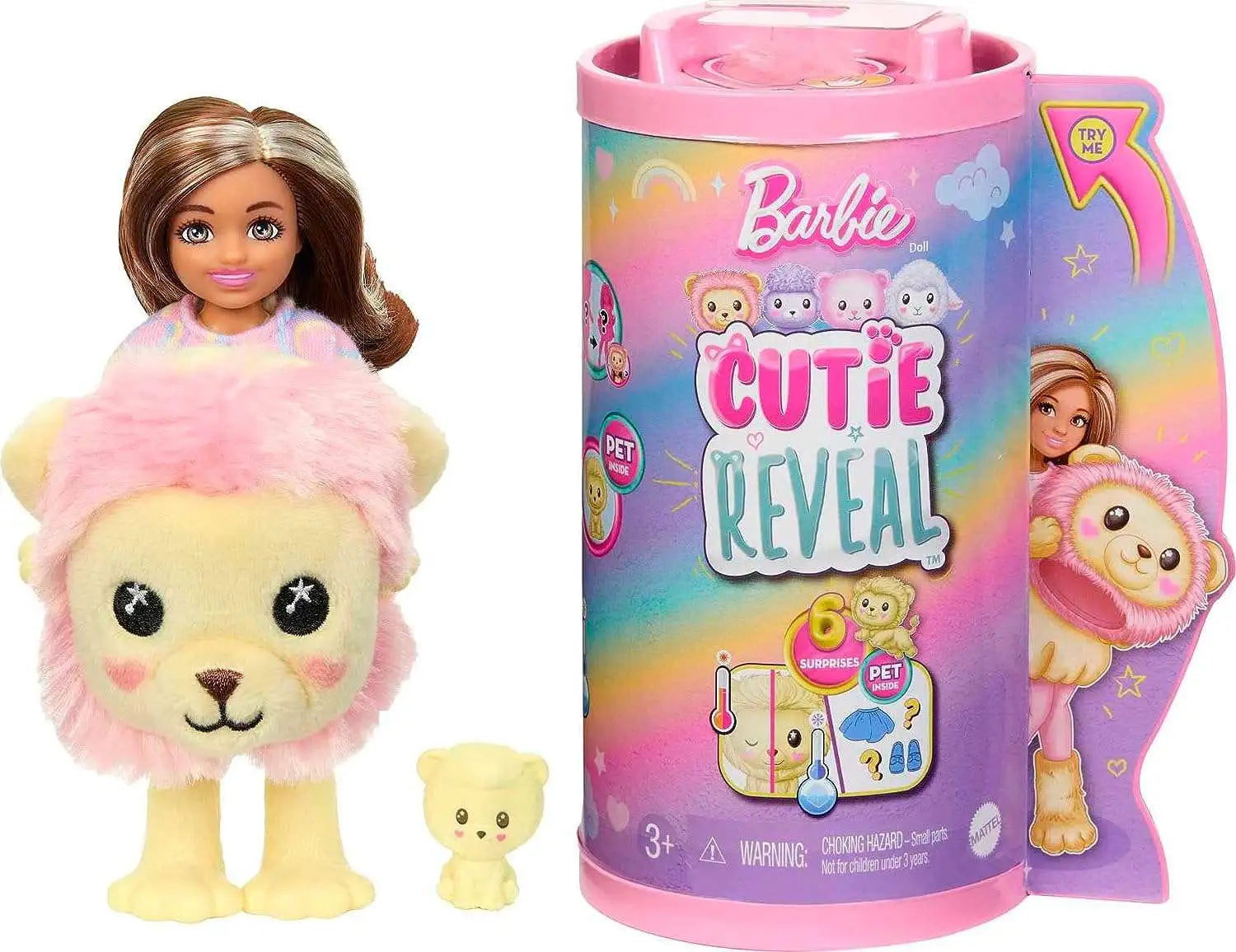 Cutie Reveal Barbie Fashion Doll, Cozy Cute Tee Series, Inlcudes Doll & Pet With Surprises, For Ages 3 And Up