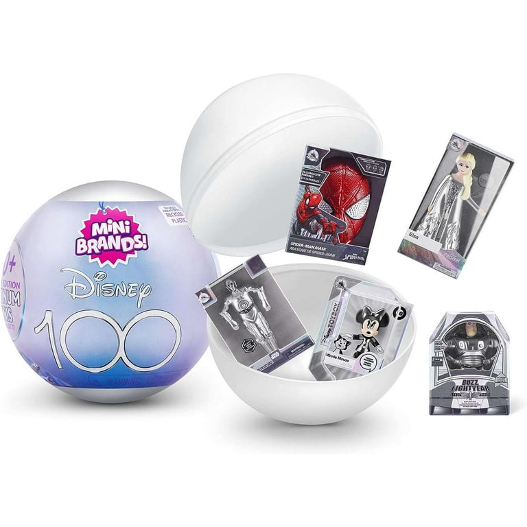5 Surprise Mini Brands! Disney 100 Platinum Mystery Capsule (One Pack)