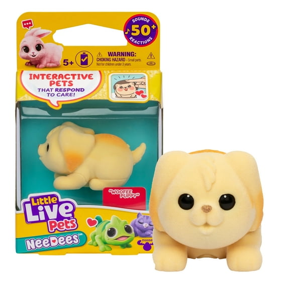NeeDees By Little Live Pets, Electric Miniature Pet Toy, Woofee Puppy, Perfect For Ages 5 & Up, Contains Batteries
