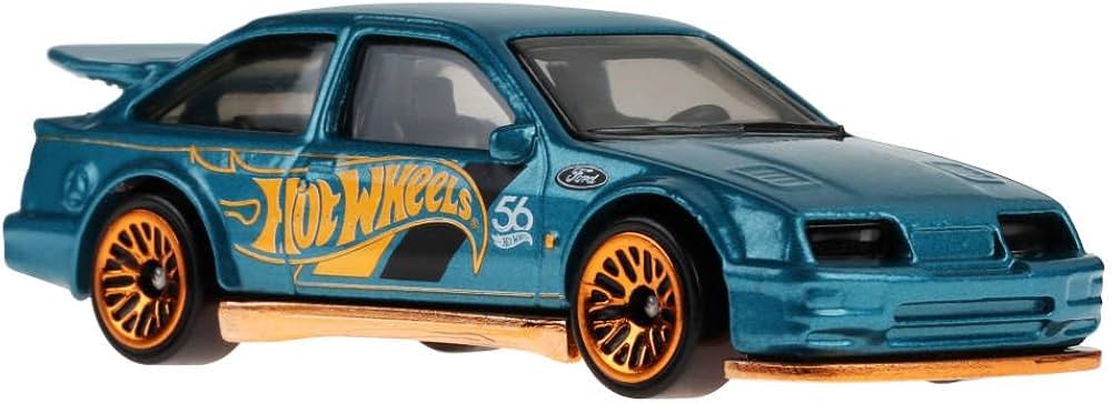 Hot Wheels '87 Ford Sierra Cosworth 1:64 Scale Die-Cast Toy Vehicle Turquoise- & Copper-Colored Deco