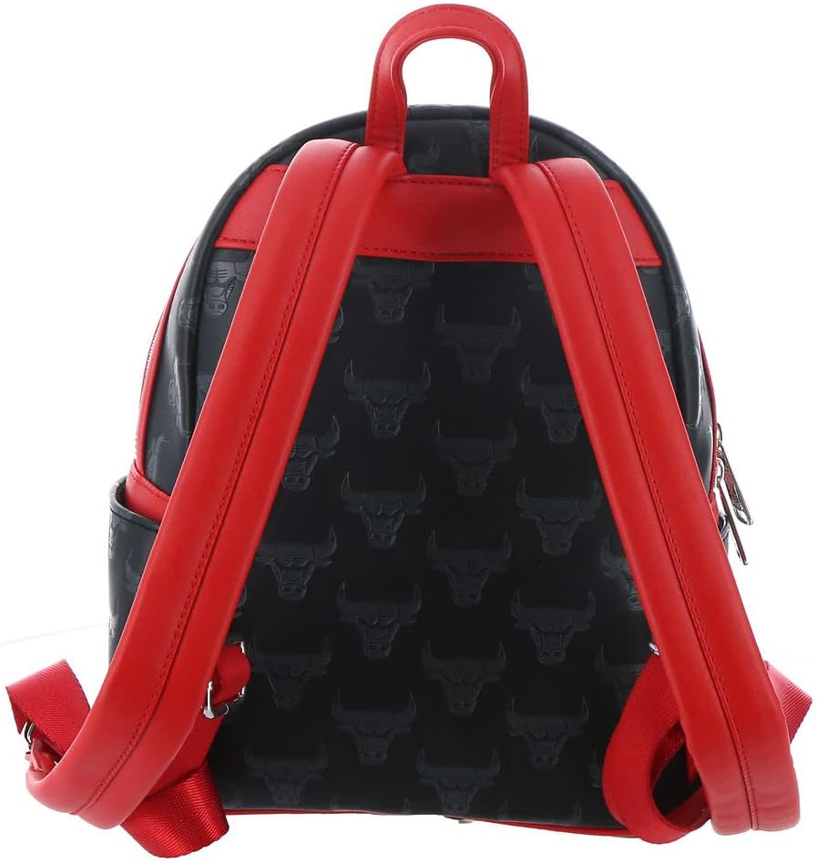 Loungefly: NBA Chicago Bulls Logo Mini Backpack – Stylish, Compact Design with Iconic Team Branding