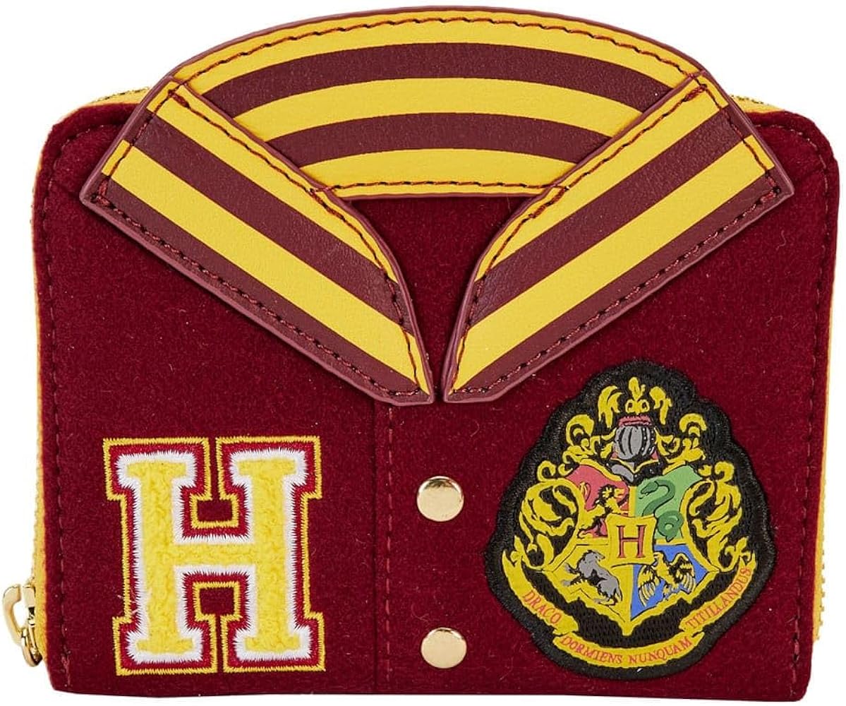 Loungefly: Harry Potter Hogwarts Varsity Zip Around Wallet, Compact and Stylish Design
