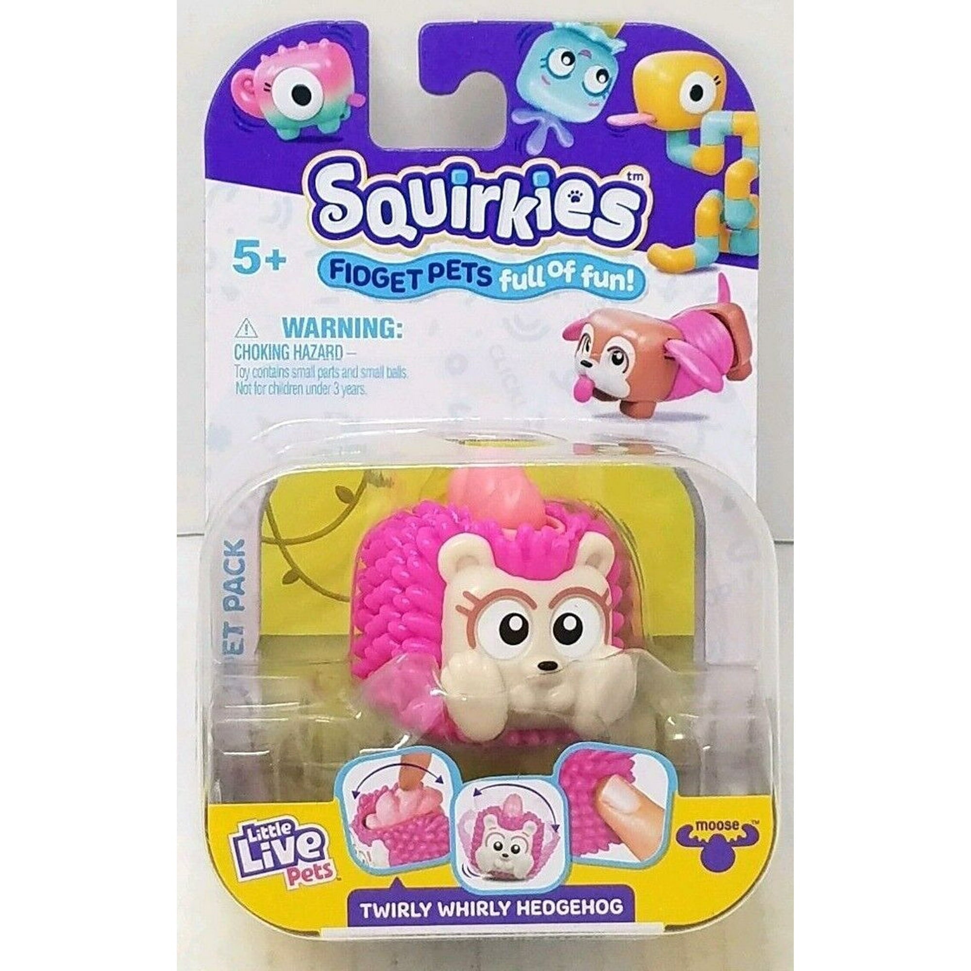 Little Live Pets, Squirkies, Interactive Fidget Toys - Twirly Whirly Hedgehog (Color May Vary)