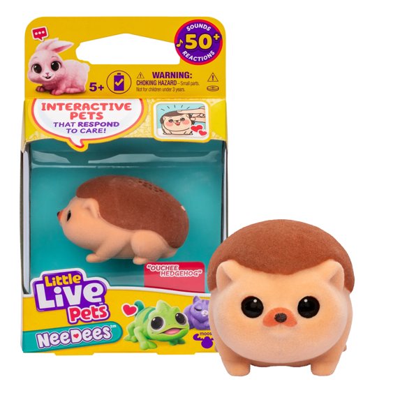 NeeDees By Little Live Pets, Electric Miniature Pet Toy, Ouchee Hedgehog, Perfect For Ages 5 & Up, Contains Batteries