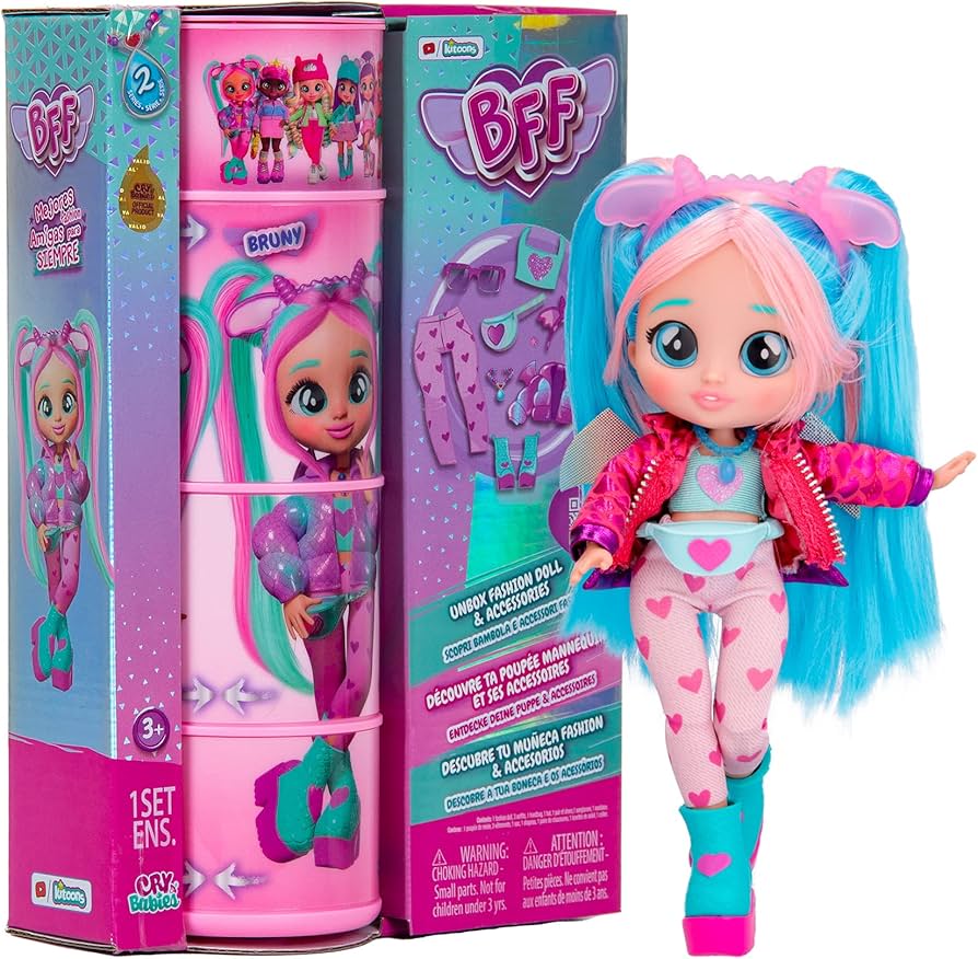 BFF by Cry Babies Bruny 8 inch Fashion Doll with 9+ Surprises - Ages 4 and Up