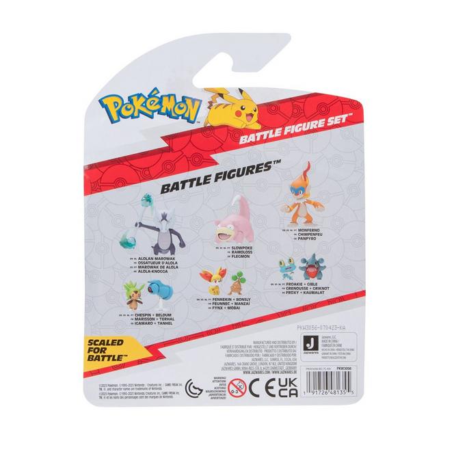 POKEMON Battle Figure Set 3PK: Pikachu (Female), Litwick, Slowpoke