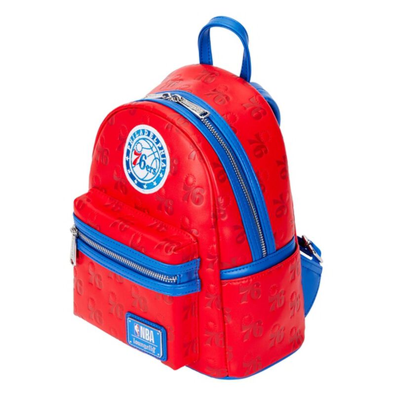 Loungefly: NBA Philadelphia 76ers Logo Mini Backpack – Stylish, Compact Design with Iconic Team Branding