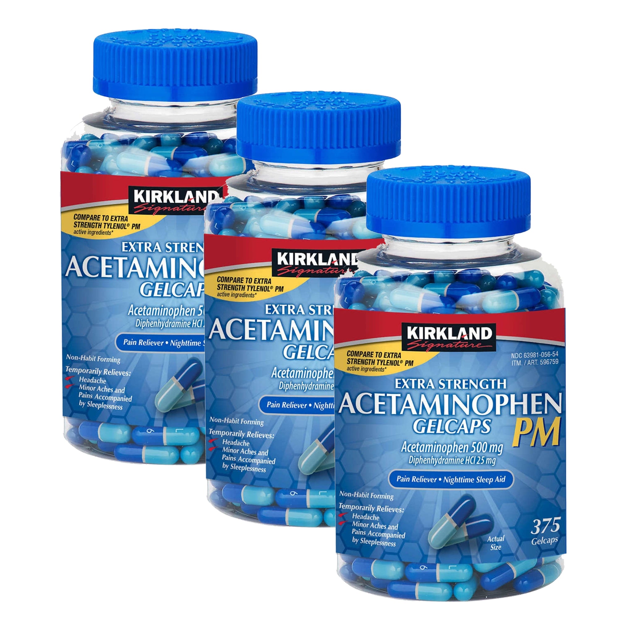Kirkland Signature Acetaminophen PM, 500 mg, 375 Capsules
