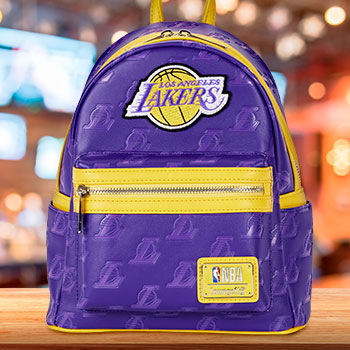 Loungefly: NBA Los Angeles Lakers Logo Mini Backpack – Stylish, Compact Design with Iconic Team Branding